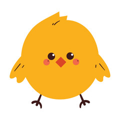 cute drawing cartoon chick. animal doodle for sticker, icon