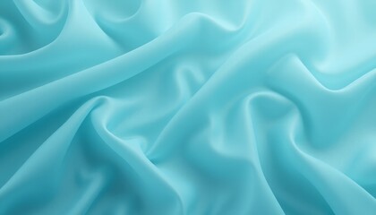 Fototapeta premium Aqua chiffon fabric with smooth flowing folds.