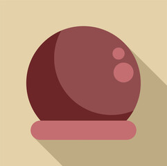 Bowling ball standing on a support, ready for the next roll