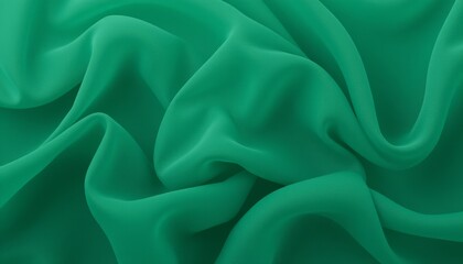 Fototapeta premium Vivid green chiffon fabric with smooth flowing folds.