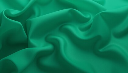 Fototapeta premium Vivid green chiffon fabric with smooth flowing folds.