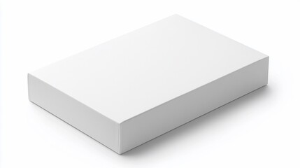 Blank white rectangular box isolated on white background.