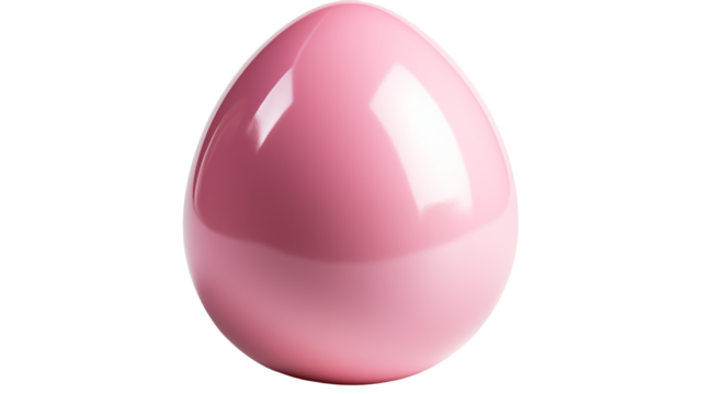 Glossy Pink Easter Egg Abstract Background, Pastel Shiny Decoration for Spring Holiday Design, transparent background.