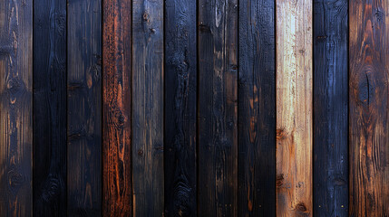 Naklejka premium Dark Wooden Background Texture: Rustic, Weathered Wood Wall, Boards, Planks, Timber, Vintage, Aged, Natural