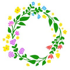 Flower round frame illustration for wedding card, birthday, poster, banner, etc.