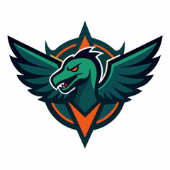 Obraz premium dinosaur wings logo illustration