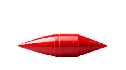Red Bullet Shape 3D Render, Modern Minimalist Geometric Background for Professional Digital Projects, transparent background.