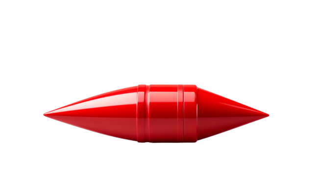 Red Bullet Shape 3D Render, Modern Minimalist Geometric Background for Professional Digital Projects, transparent background.