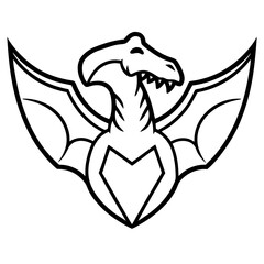 dinosaur wings logo illustration