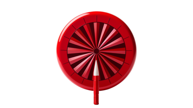 Red Circular Target Design, Minimalist Modern Graphic Resource for Branding and Professional Projects, transparent background.