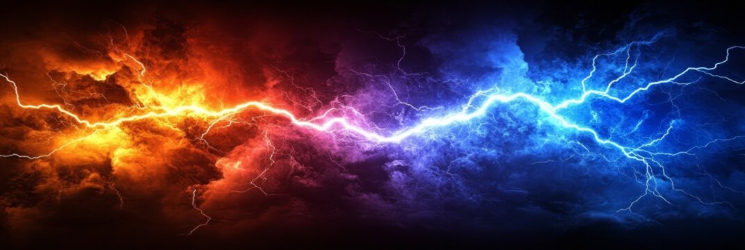 Vibrant lightning bolt patterns in cheerful colors representing energy creation and utilities