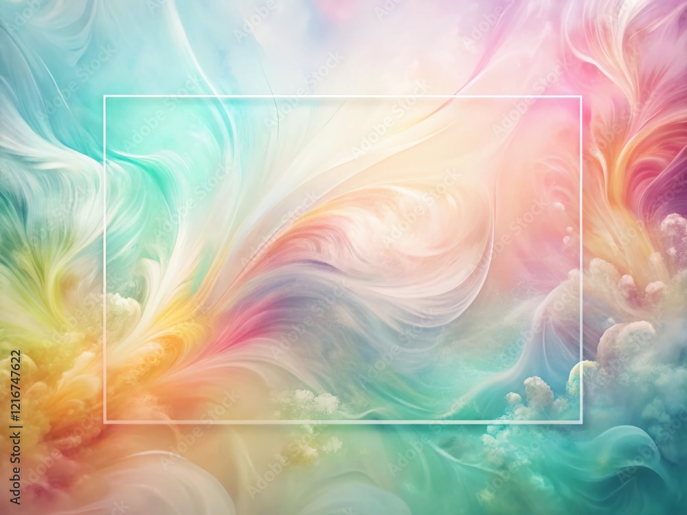Poster abstract gentle patterns background with text space - soft hues & organic shapes