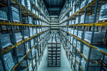 Modern pharmaceutical warehouse showcasing organized storage and efficient layout