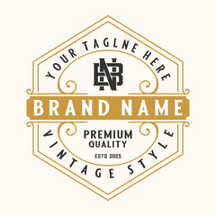 Retro Badges Vintage Logo. Square and Circle Style