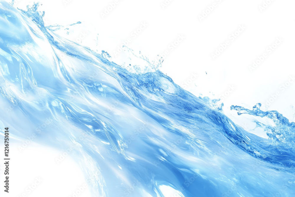 Poster dynamic wave of clear water reflecting light in a minimalistic design