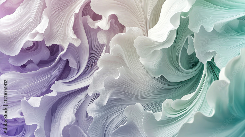 Poster soft pastel colors swirl together in an abstract design, creating a rhythmic flow of textures that e