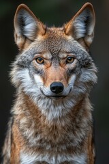 Naklejka premium Portrait of a Majestic Wolf With Realistic Fur Texture, Artistic Style