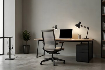Office desk with lamp table