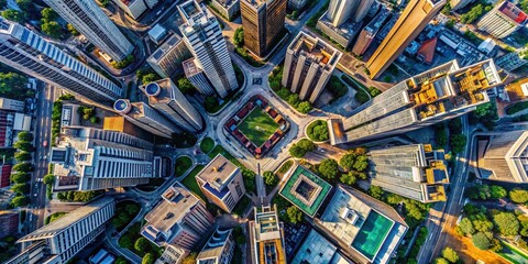 Abstract Minimalist Aerial Cityscape: Geometric Patterns from Above