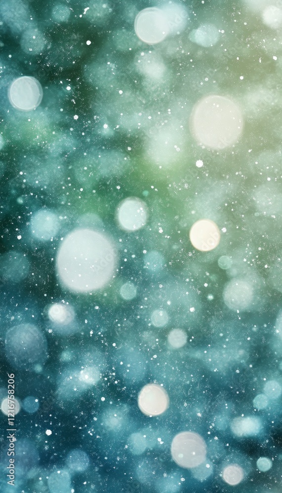 Poster abstract blue green watercolor gradient background with gentle bokeh effect and copy space