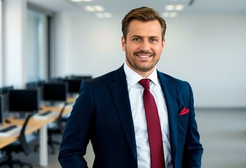 Male professional in a modern office setting