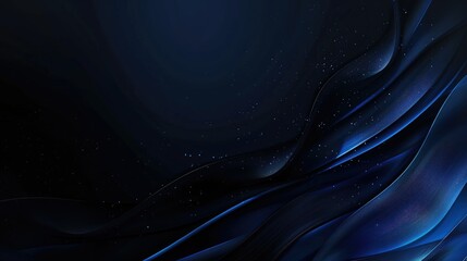 Abstract dark blue waves with subtle light effects, creating a serene digital background.