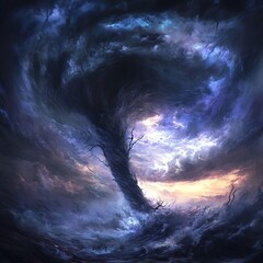 Whirlwind of Chaos A Dark Fantasy Landscape.