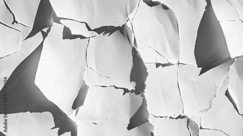 Poster abstract blank white paper poster texture with visible creases and soft shadows for a minimalist aes