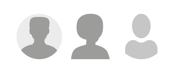 Vector flat illustration. Icons of man and woman. Avatar, user profile, person icon, profile picture. Suitable for social media profiles, icons, screensavers and as a template. Business concept.