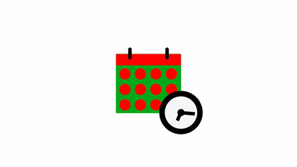 Abstract calendar icon - day 12 4k illustration. Clock icon black color 4k illustration transparent  appointment, important date on light gray background.