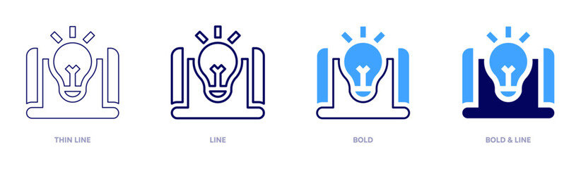 Mission idea icon in 4 different styles. Thin Line, Line, Bold, and Bold Line. Duotone style. Editable stroke