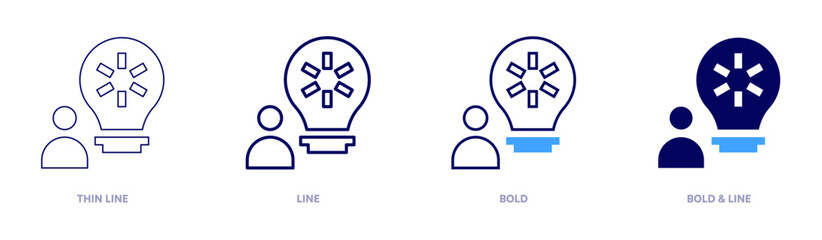 Social idea icon in 4 different styles. Thin Line, Line, Bold, and Bold Line. Duotone style. Editable stroke