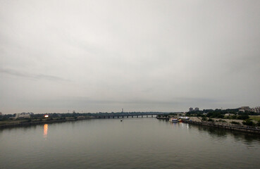 Scenic View of Sabarmati River from Atal Bridge in Ahmedabad, Gujarat