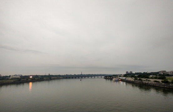Scenic View of Sabarmati River from Atal Bridge in Ahmedabad, Gujarat