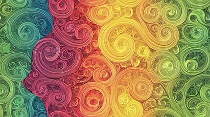 Abstract Swirls Colorful Kaleidoscope Pattern