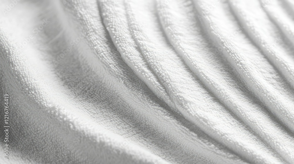 Aufkleber detailed view of cotton towel fabric texture, focusing on soft fibers and clean abstract patterns