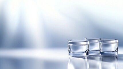 Elegant Cosmetic Cream Jars on Minimalist Background