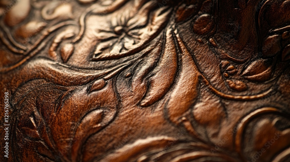 Poster elegant leather surface texture with deep tones and intricate patterns in a high-quality close-up