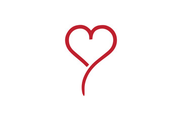 simple and subtle vector silhouette of love shape in black and white, set against a white background. 