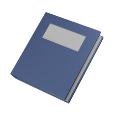 Minimalist blue book mockup isolated against a black background for graphic design projects