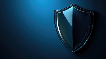 A sleek, modern shield representing security and protection against digital threats and risks.