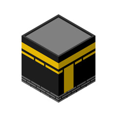 Isometric 3d kaaba graphic vector illustration perfect for Islamic attributes, Hajj, etc. Elements of Islam, Haram Mosque in Mecca, Saudi Arabia. And as the mecca of Muslims.