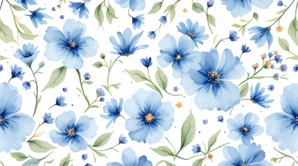 Blue watercolor floral background vector
