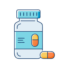 pill bottle icon, pill bottle vector illustration-simple illustration of pill bottle, perfect for pill bottle logos and icons