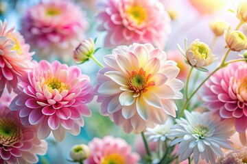 Obraz premium Abstract Spring Flower Design Pattern, White Background, Candid Photography Stock Photo