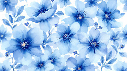 Blue watercolor floral background vector

