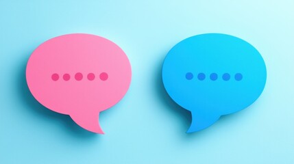 Colorful speech bubbles representing communication and dialogue in a modern, minimalistic design.