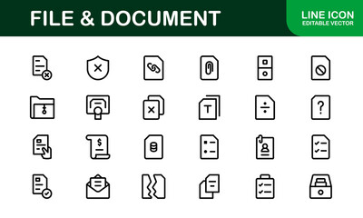 File and Document Icons for Digital Management. High-Quality Vector Illustrations for Workflows and Productivity Tools