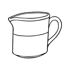 cream jug sketch vector illustration