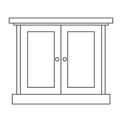 sideboard line vector illustration